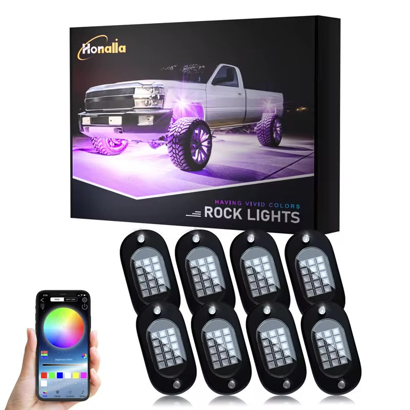 RGB Rock Lights for Trucks-App-Controlled LED Underglow