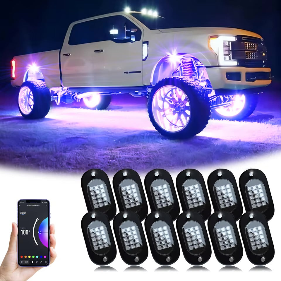 RGB Rock Lights for Trucks-App-Controlled LED Underglow