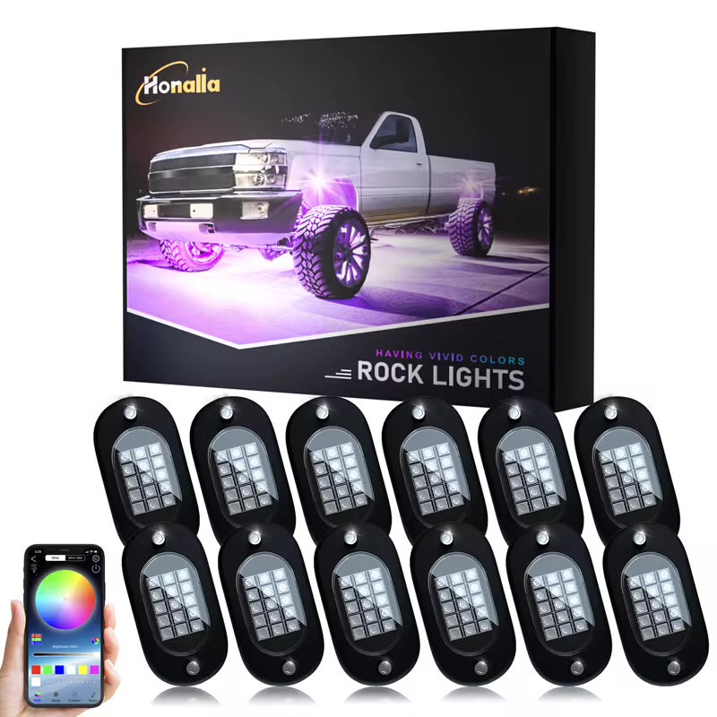 RGB Rock Lights for Trucks-App-Controlled LED Underglow