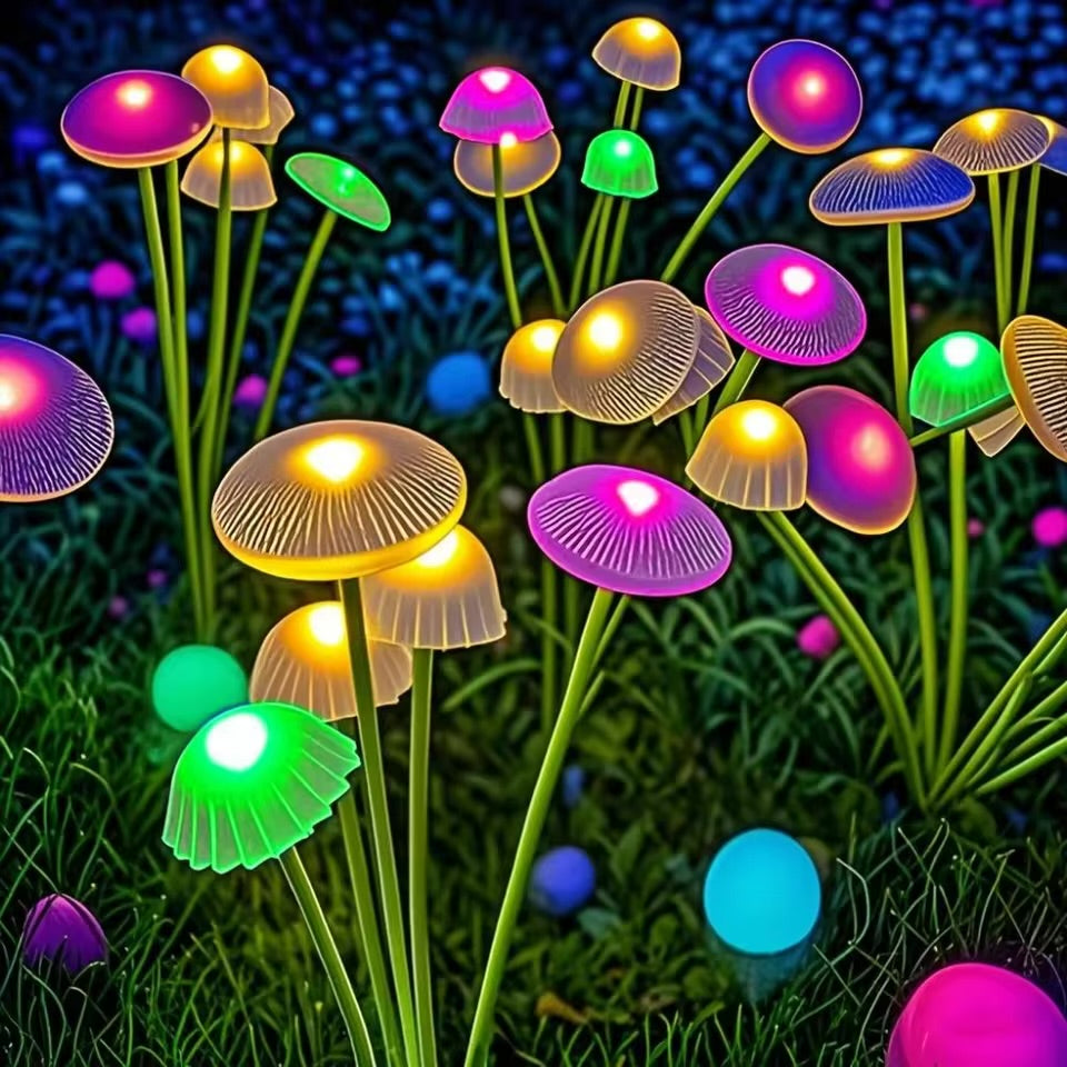 Solar Garden Lights Dual Mode LED Solar Mushroom Lights Waterproof Yard Patio Pathway Jellyfish for Garden.
