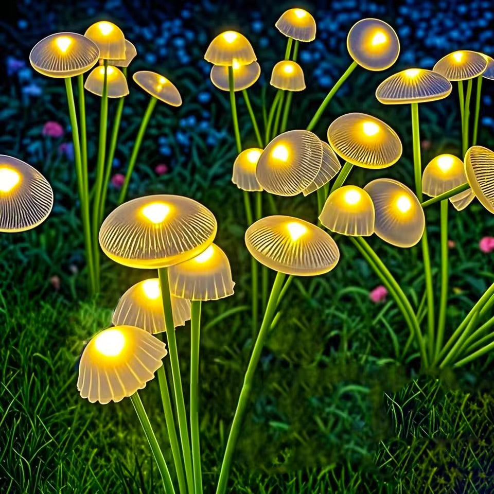 Solar Garden Lights Dual Mode LED Solar Mushroom Lights Waterproof Yard Patio Pathway Jellyfish for Garden.