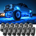 4/8/12PCS RGB Neon LED Rock Light 3D Lens Car Underglow Chassis Light Universal For Jeep Truck SUV ATV UTV