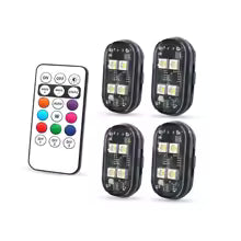 2/4/6x 8colors Car Interior Lights, Car Interior Ambient Light with Remote Contro.