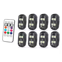 2/4/6x 8colors Car Interior Lights, Car Interior Ambient Light with Remote Contro.